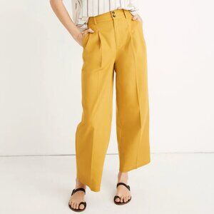 NWOT Madewell Wide-leg Cropped Pleated Pants in Golden Meadow | Size 4